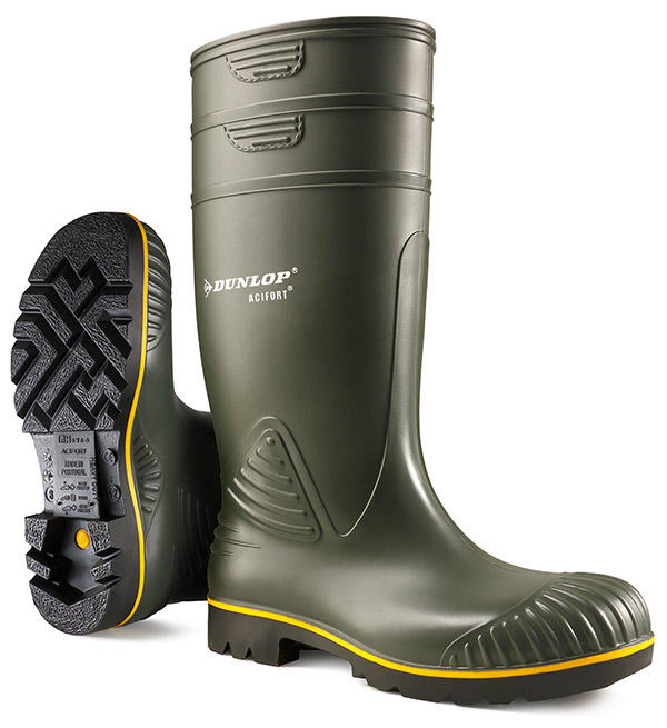 BOTTES EN CAOUTCHOUC DUNLOP ACIFORT HEAVY VERTES 39/40