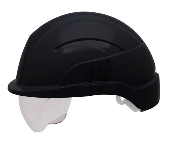 CASQUE DE SÉCURITÉ VISION PLUS NOIR AVEC VISIÈRE INTÉGRÉE