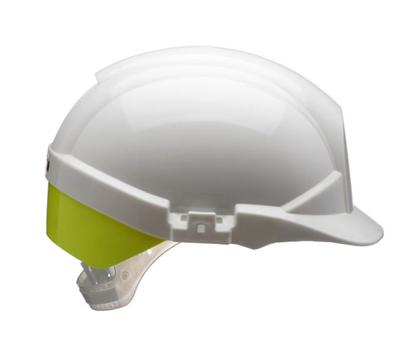 CASQUE DE SÉCURITÉ REFLEX BLANC AVEC CLIGNOTANT ARRIÈRE JAUNE