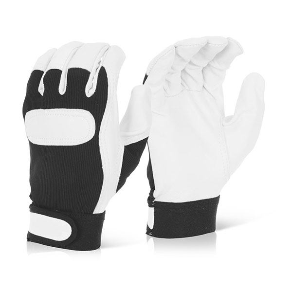 GANTS DE CONDUITE VELCRO CUFF BLANC TAILLE L