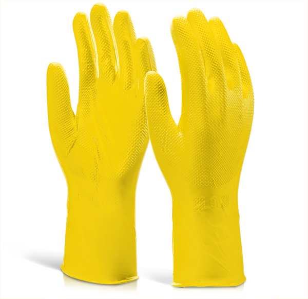 GANTS JETABLE NITRILE DIAMOND 30CM JAUNE TAILLE XL (10) (BOX 500)