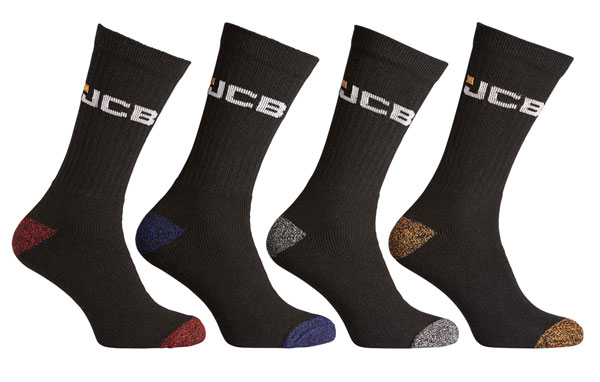 JCB LOT DE 4 PAIRES DE CHAUSSETTES DE TRAVAIL (39-43)
